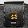 Cartera al hombro Paris en cuero liso Negro