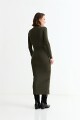 Vestido manga larga midi VERDE OLIVA