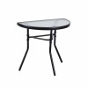 Set De Jardín Mesa De Vidrio + 2 Sillas Símil Rattan Negro