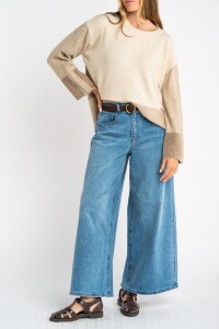 Sweater Combinado Beige Melange