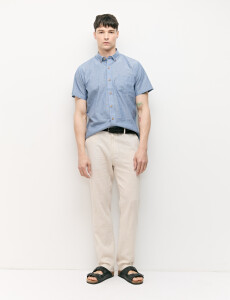 012725 CAMISA COTTON WILL Azul Piedra