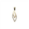 Dije Hoja- Oro Bajo 375 - Zirconia- CP8800 conpiedra