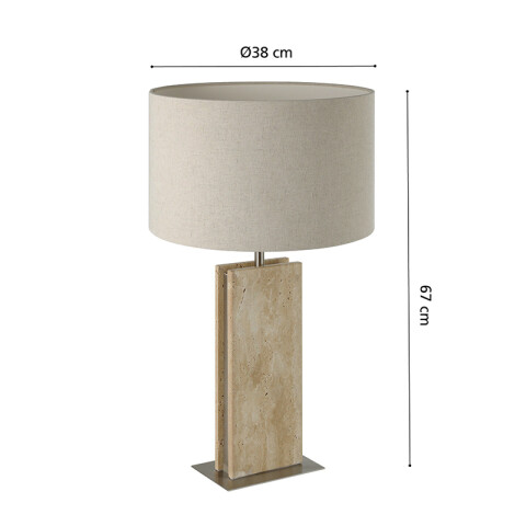 Lámpara de mesa base de piedra y pantalla de lino EG5610