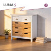 Cómoda Lumax 5 cajones madera y blanco Cómoda Lumax 5 cajones madera y blanco