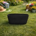 MACETA JARDINERA RECTANGULAR MESOLA 26CM NEGRO