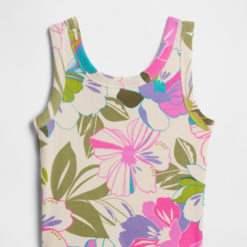 V-SL RIB TANK SP FLORAL LOGO