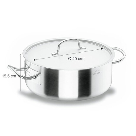 Cacerola con Tapa 40x15.5 cm 19.5 Litros Acero Inoxidable Lacor Cacerola con Tapa 40x15.5 cm 19.5 Litros Acero Inoxidable Lacor