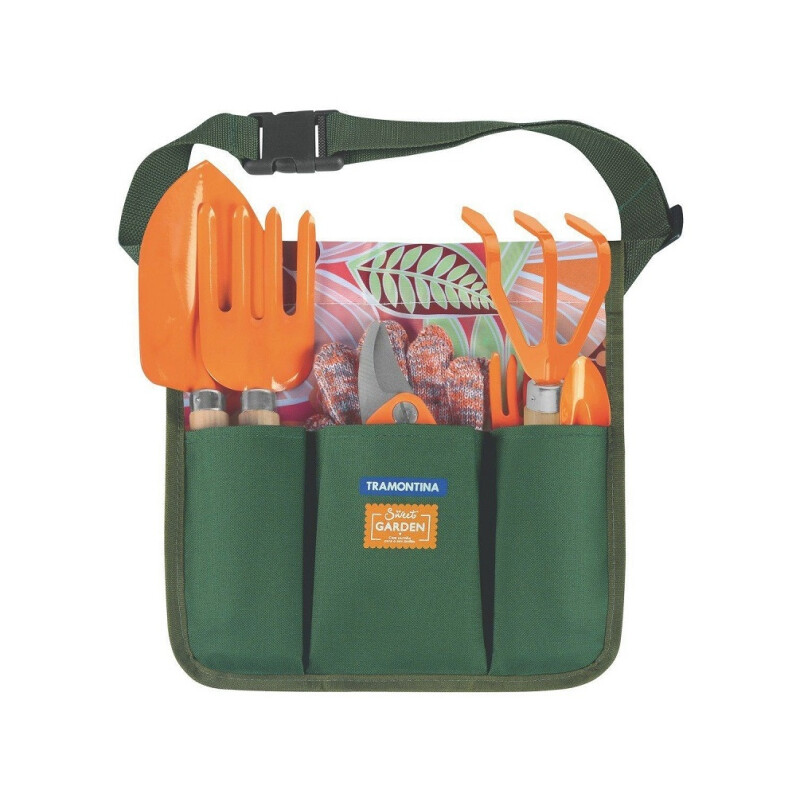 Juego Set Cinturón Con Herramientas De Jardinería Tramontina Verde Juego Set Cinturón Con Herramientas De Jardinería Tramontina Verde