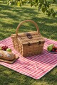 Canasta de picnic para cuatro vajilla incluída tostado