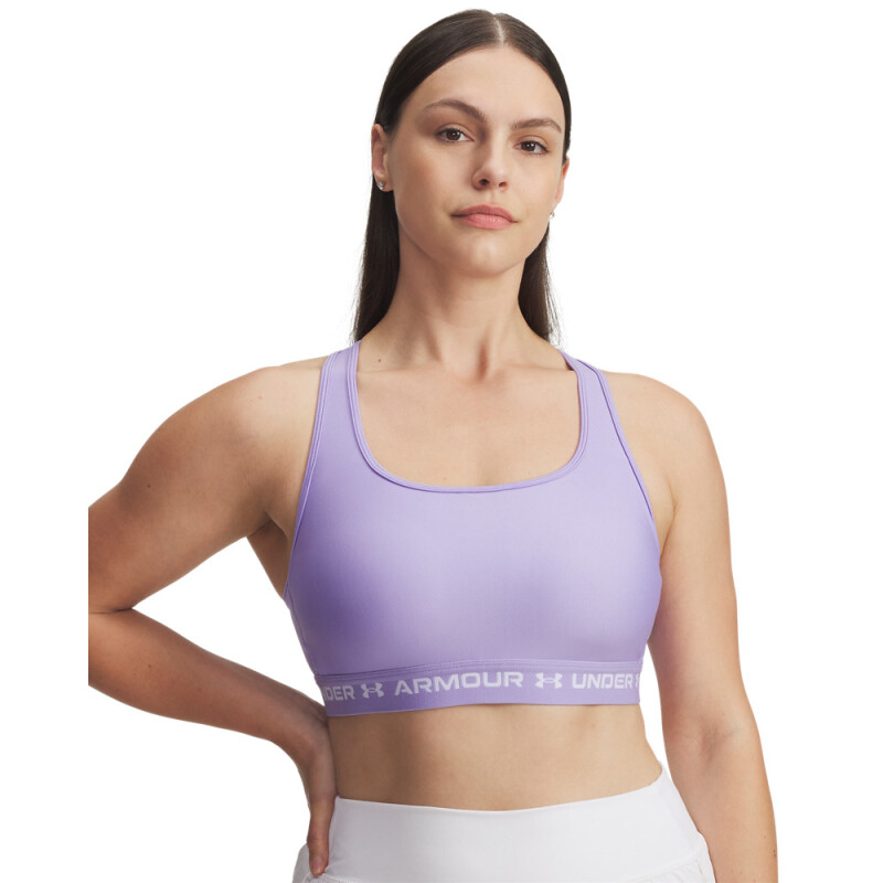 UA Crossback Mid Bra-PNK PPL-538
