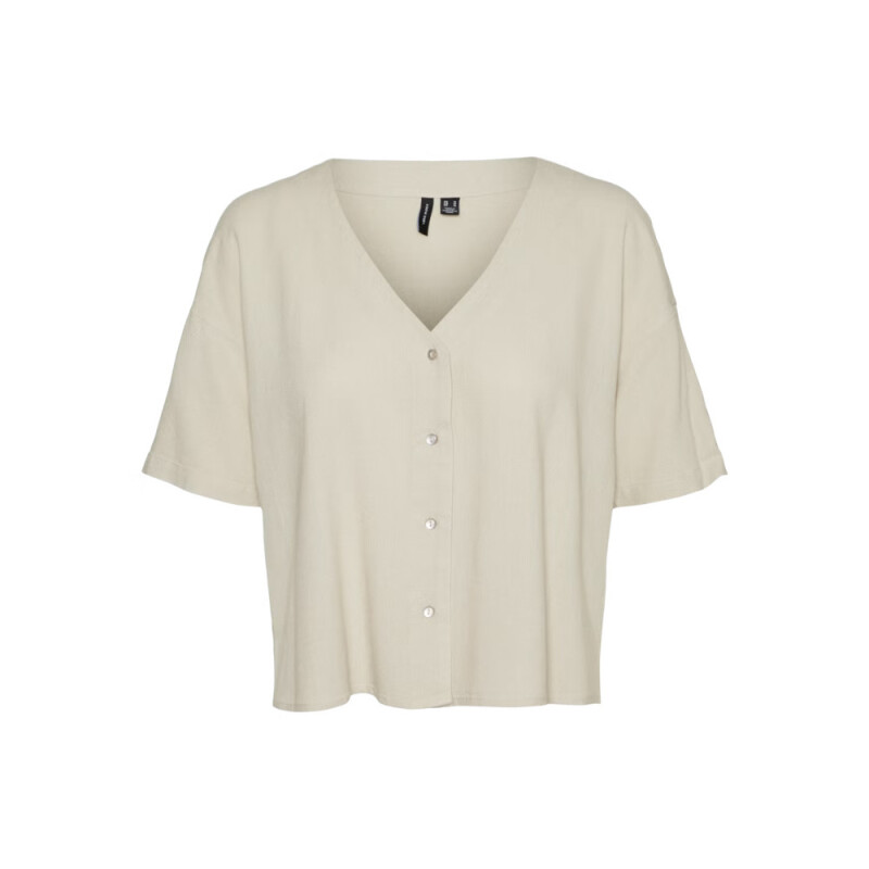 VMMYMILO 2/4 V-NECK SHIRT WVN NOOS Silver Lining