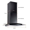 Campana Extractora Vidrio Glass 60cm Negra Campana Extractora Vidrio Glass 60cm Negra