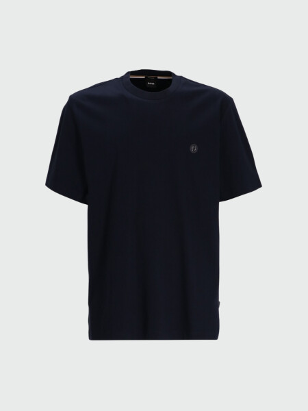 BOSS - Remera Regular Monograma Double B Azul Oscuro