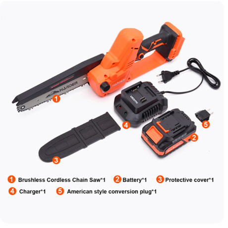 MOTOSIERRA BATERIA 20V BRUSHLESS + CARGADOR ESPADA 200MM HARDEN ++ N/a