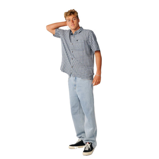 Camisa Rip Curl Classic Surf Check - Azul Camisa Rip Curl Classic Surf Check - Azul