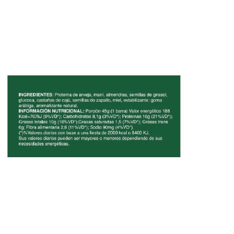 Barra de Proteína 45gr Caja x16 Punto Sano Original