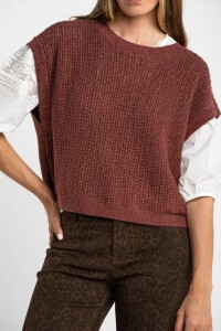 Chaleco Lurex Bordeaux