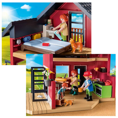 Casa de Campo con Animales de Granja Playmobil 137 Piezas U