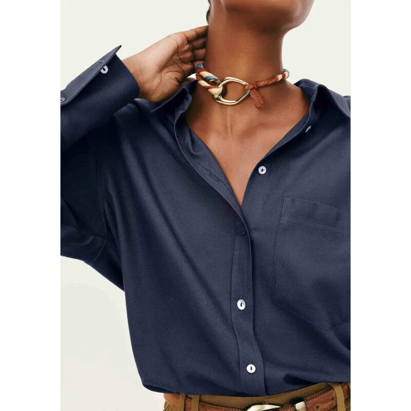 CAMISA FEM AZUL ESCURO