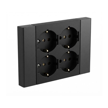 22105 MARCO C/4 SCH 2P+T C/SEG Marco con 4 Tomacorrientes Schuko 2P+T con Seguro Negro