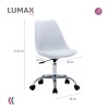 Silla Eames para oficina con rueditas y altura ajustable Blanco