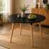 Mesa Comedor ComboHome Milan Redonda Laqueada 80Cm Premium Negro 1