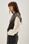 Chaleco Animal Leopard Gris Oscuro