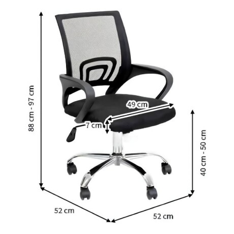 SILLA DE ESCRITORIO MALLADA CON SOPORTE LUMAR - NEGRO Silla De Escritorio Mallada Con Soporte Lumbar Negra