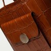Shopper The Circle en cuero grabado big croco Cuoio