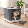 Caja Sanitaria Para Gato Puerta Bandeja Extraíble Y Pala Caja Sanitaria Para Gato Puerta Bandeja Extraíble Y Pala