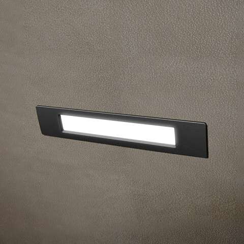 Luminaria de embutir rectangular negro 11W cálida IP55 FL0921