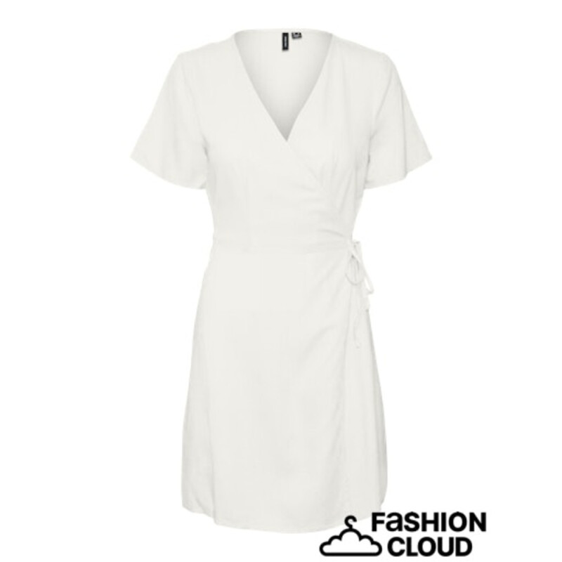 VMMYMILO S/S SHORT WRAP DRESS WVN GA SNOW WHITE