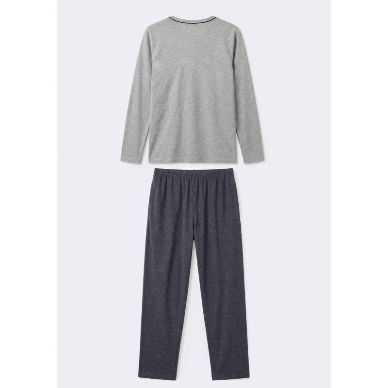 PIJAMA ML MASC CINZA