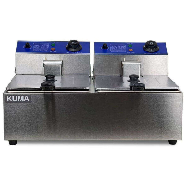 Fritador Eléctrico 6+6 lts 2 Canastos 2 Cubas | Kuma HEF-66 Fritador Eléctrico 6+6 lts 2 Canastos 2 Cubas | Kuma HEF-66
