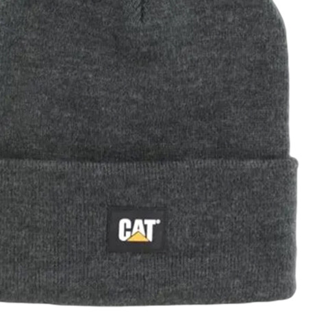 Gorro Caterpillar Label Cuff Beanie - Black Black Grey