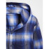HOODED FLANNEL SHIRT BLUE PLAID