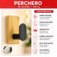 Set x4 percheros de pared adhesivos NATURAL Y NEGRO