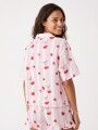 PIJAMA CONJUNTO TOP + SHORT SELENA ROSADO