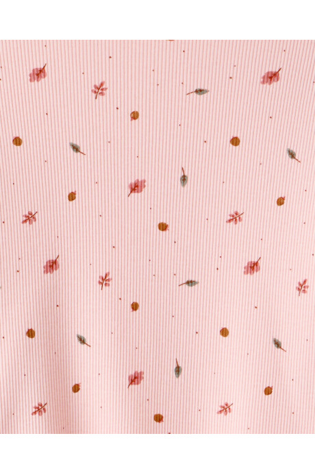 Set dos piezas de algodón, pantalón y remera, diseño floral Sin color