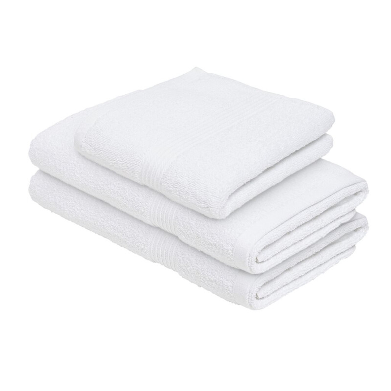 Set 3 Toallas 100% Algodón 2 Baño y 1 De Mano Blanco