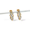 Caravanas Ondas oro- Oro bajo - Zirconia - CA8049 sinpiedra