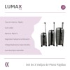 Set de 3 Valijas de Mano Rígidas Plateado