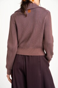 Campera Tejida Algodón Malva