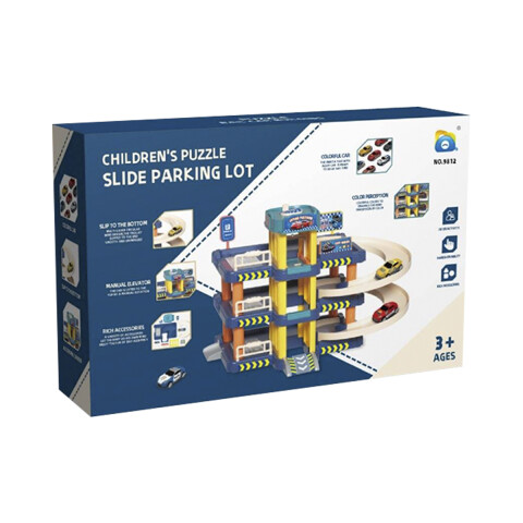 Pista de Auto con Parking Slide Lot con Autos y Ascensor U