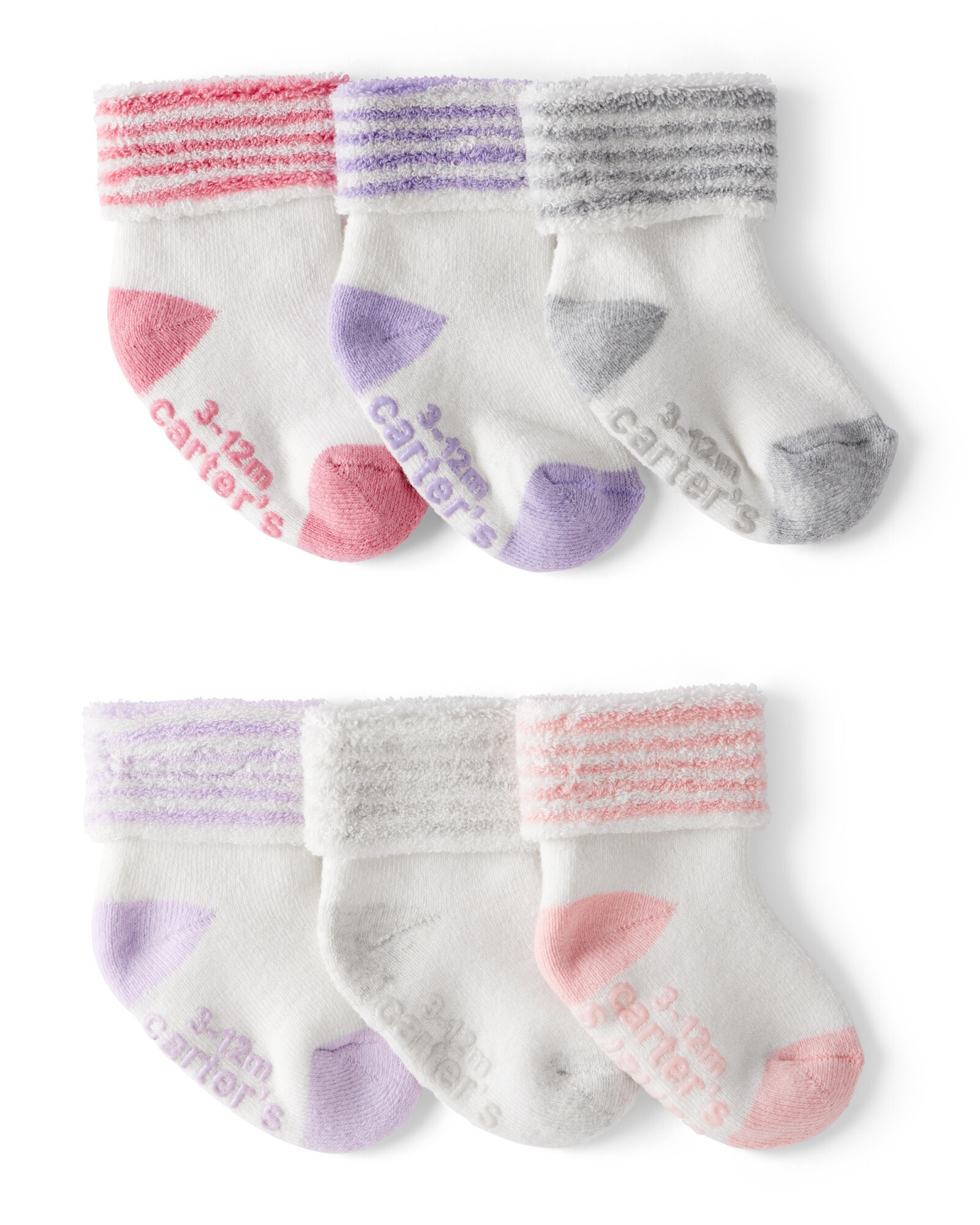 Pack seis pares de medias de algodón, con puños Sin color