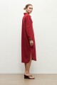 Vestido lino camisero carmesí