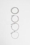 Set de 5 pulseras plateado