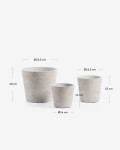 Set Low de 3 maceteros gris Ø 23,5 cm / Ø 16,5 cm / Ø 14 Set Low de 3 maceteros gris Ø 23,5 cm / Ø 16,5 cm / Ø 14