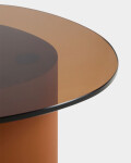 Mesa auxiliar Olir de vidrio templado y acero terracota 48 x 46,8 cm Mesa auxiliar Olir de vidrio templado y acero terracota 48 x 46,8 cm