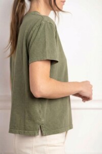 Remera Manga Corta Lavada Oliva